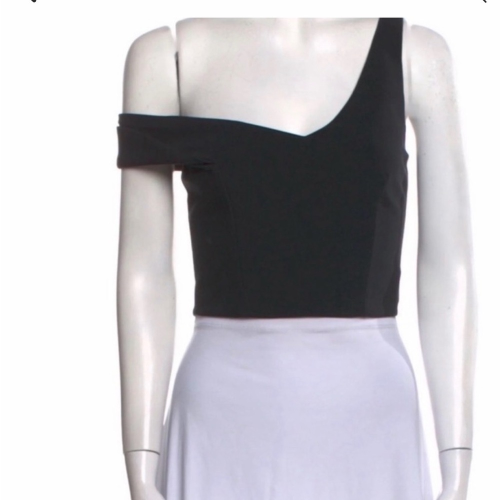 Nicholas Black One-Shoulder Crop Top